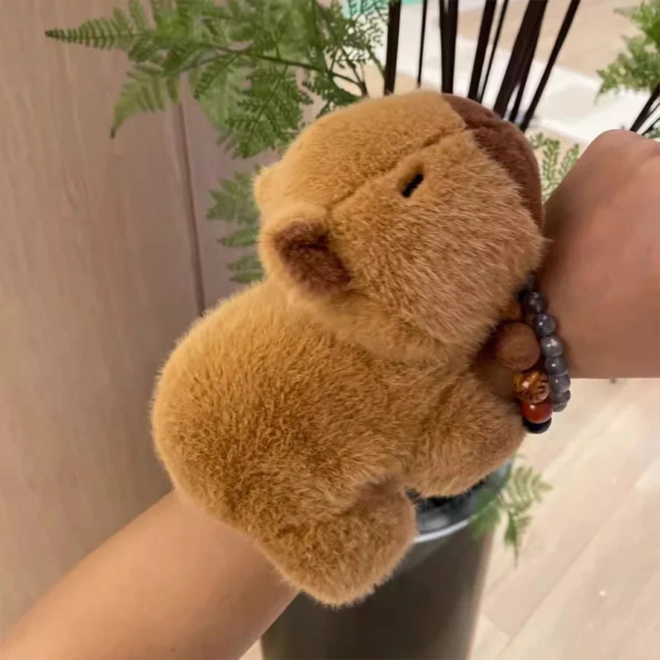 Capybara Plush Simulation Capibara Anime Fluffty Toy Cute Capybara Plush Toys With Hand Circle Ring Animals Stuffed Dolls