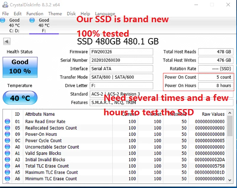 Goldenfir SSD 128GB SATAIII SSD 512GB 480GB 256GB HD 1TB 500GB Solid State Hard Disk 2.5 for Laptop