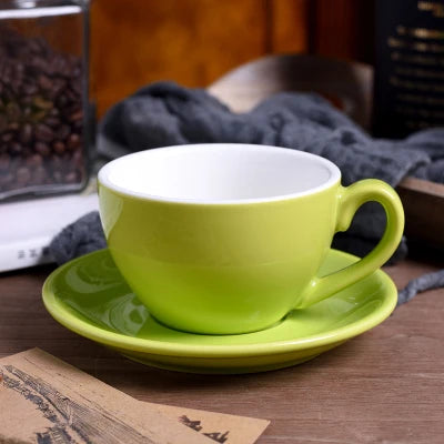 220ml High-Grade Ceramic Coffee Cups Coffee Cup Set Simple European Style Milk Mug Cappuccino Flower Cups Latte