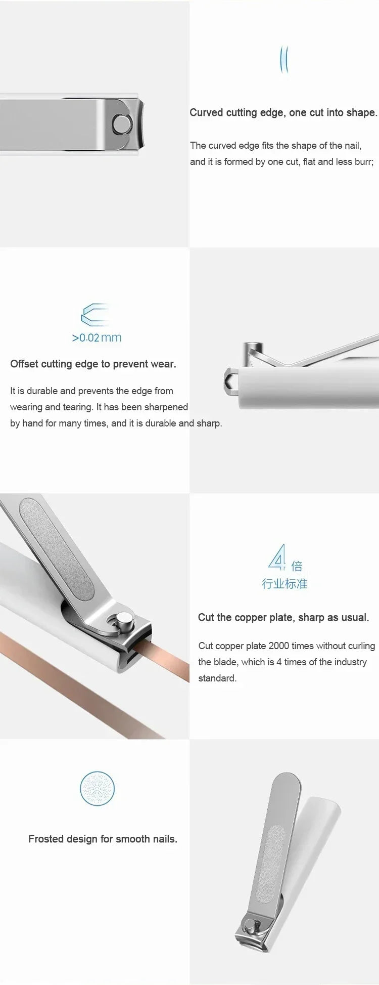 XIAOMI Mijia Anti-Splash Nail Clipper 420 Stainless Steel Sharp Durable Portable Pedicure Trimmer Nails File with Storage Shell