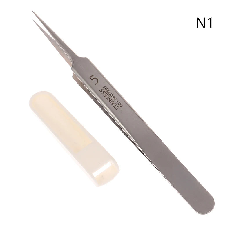 1PC Led Acne Needle Tweezers Blackhead Blemish Pimples Removal Pointed Bend Gib Head Face Care Tools Comedone Acne Extractor