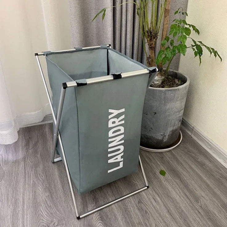 1 PC Large Laundry Hamper 3 Sections Divided Laundry Basket Foldable Washing Dirty Cloth Storage Bag