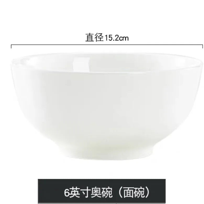 Tangshan Bone Porcelain Series Tableware, Various Type Bowls, Microwave Ovens, Household Hotels, Pure White Simple Rice Bowls