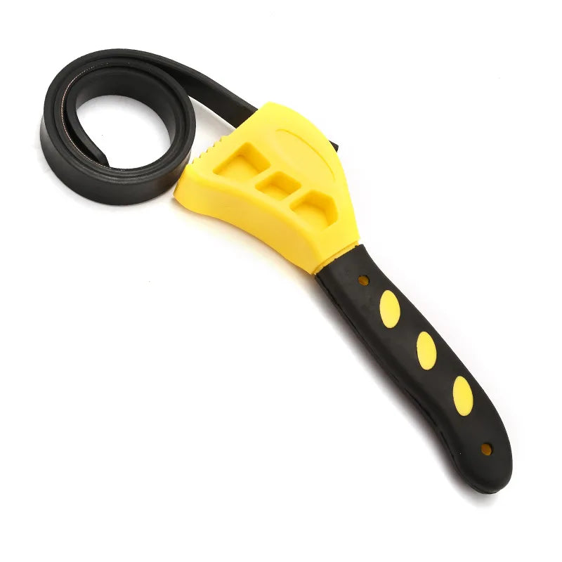 1Pc 6inch Belt Wrench Oil Filter Puller Strap Spanner Chain Wrench Strap Opener, Adjustable Disassembly Tool