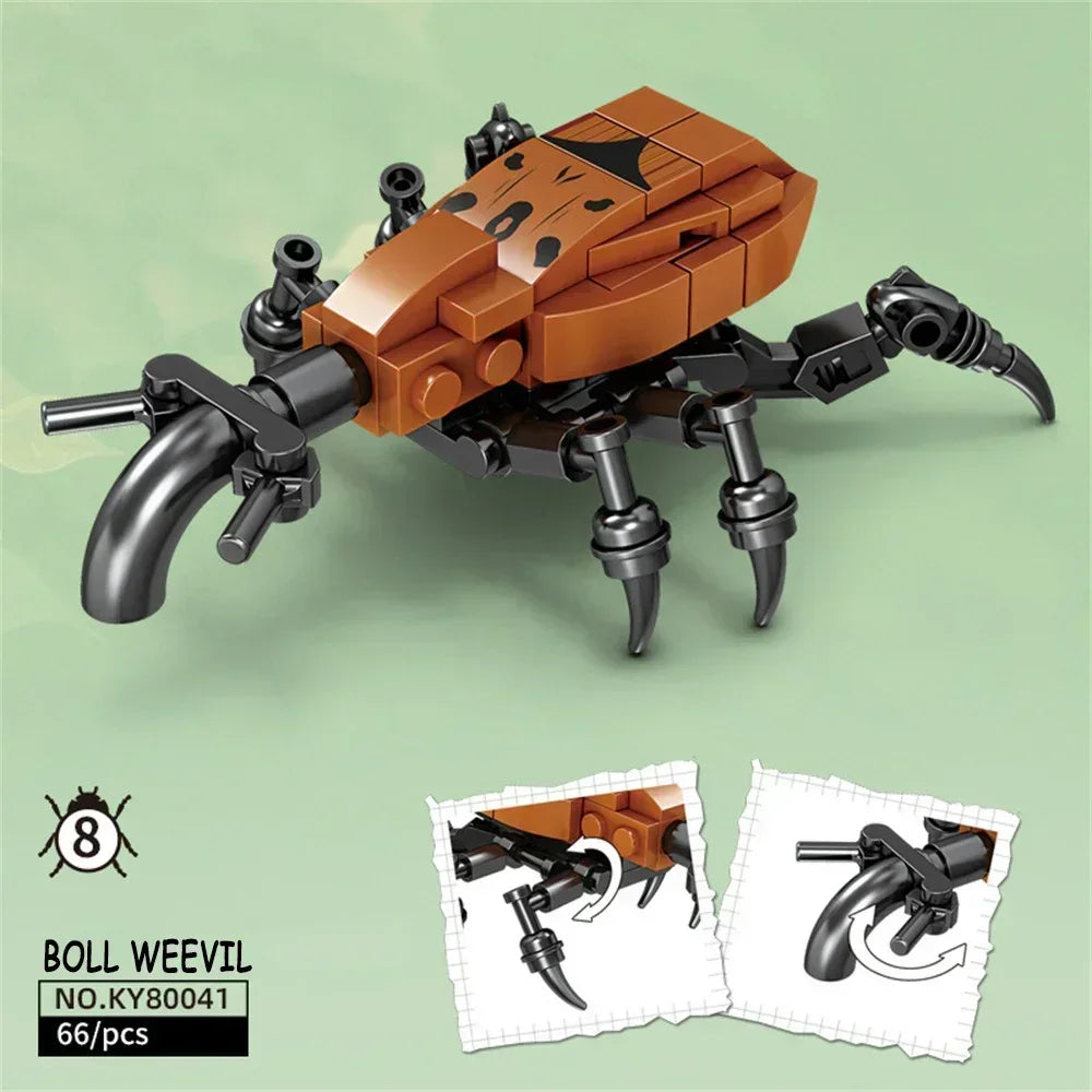 Rhinoceros Beetle Colorful Insect 3D Model Building Blocks Toy Easy Assembly Puzzle Toys Perfect Holiday Gift for Kids Birthday