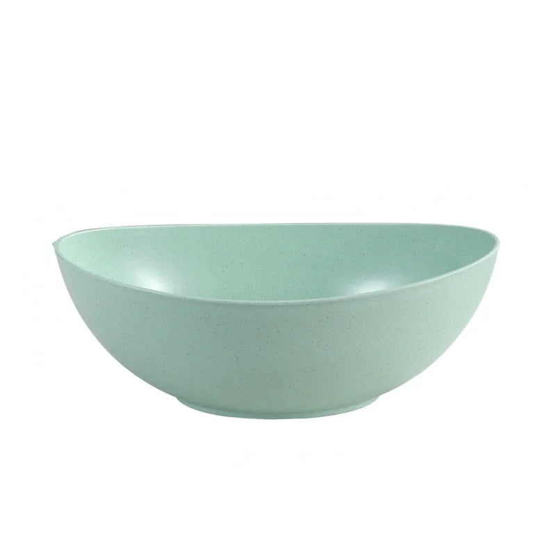 Eco-Friendly Wheat Straw Household Bowl Large Kitchen Fruit Salad Vegetable Dish Creative Microwavable Food Bowl Hot Sale