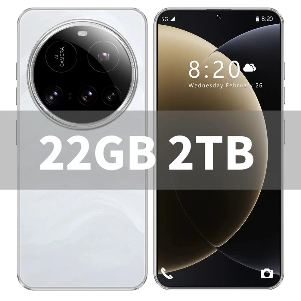 Brand New M15 Ultra Smartphone 7.3inch HD 16GB+1TB Cell Phone 50+108MP Dual SIM 5G Mobile Phones 8000mAh Android15 Unlocked