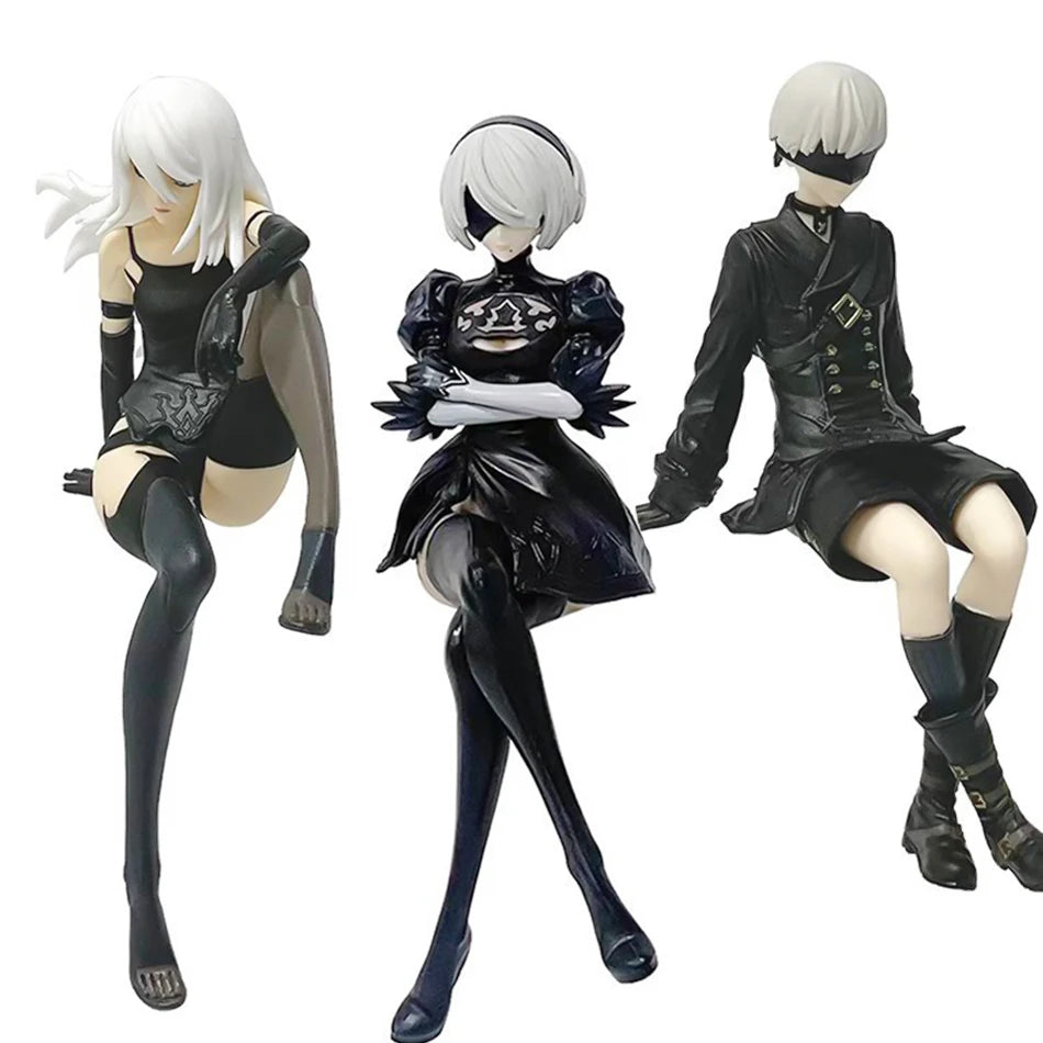 Anime NieR:Automata YoRHa A No.2 Type B Action Figure Noodle Stopper 2B 9S Sitting PosturePVC Model Collection Ornament Toy