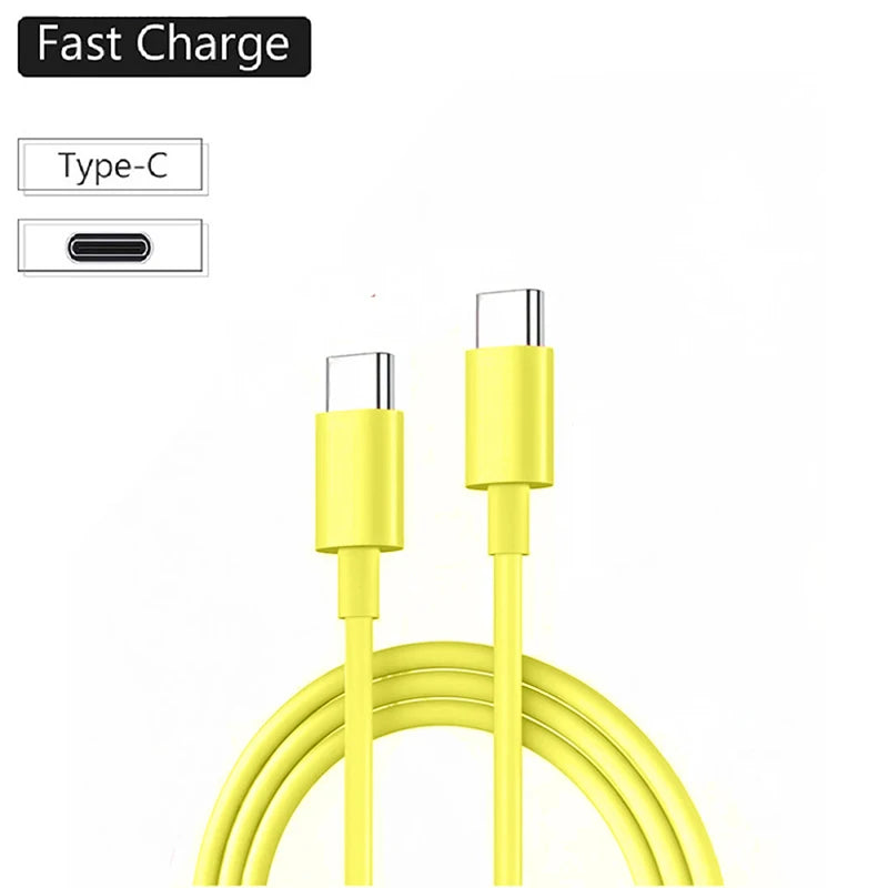 Type C to Type C Cable For IPhone 15 16 PD 60W Fast Charging For Samsung Xiaomi Huawei Type C Data Line White Black 1M 2M 3M