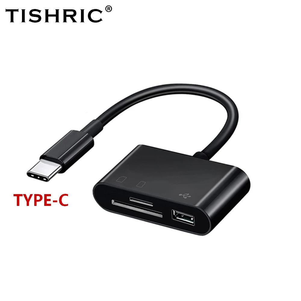 TISHRIC Micro USB Type C Adapter USB TF SD Card Reader USB-C Memory Card Adapter For Macbook Samsung Huawei XiaoMi Laptop Phone