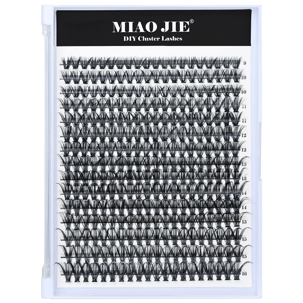 320PCS DIY Mix Clusters Kit 30D/40D Individual False Eyeashes Wispy Fluffy with Applicator Tools Self-Grafting At Home