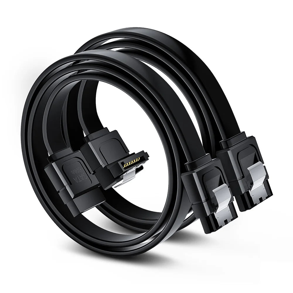Genuine SATA III Cable 6.0 Gbps Sata 3 Sata III cable cable with Locking Latch Angle Sata 3.0 cable for SSD 2.5",3.5''HDD Drive