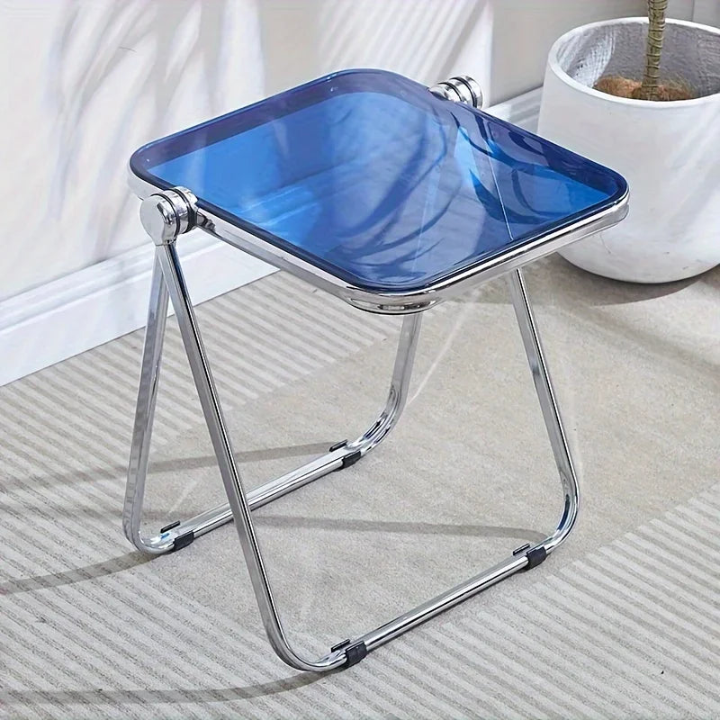 Foldable transparent thick small coffee table, simple computer desk, sofa edge table, light luxury coffee table, small desk