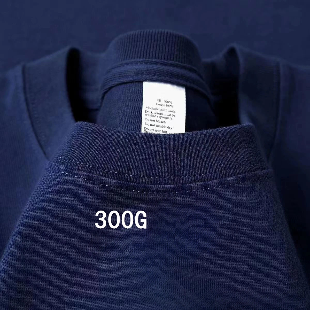 Beige 300g Heavyweight Cotton Short Sleeved T-shirt Summer Round Neck Loose and Base Shirt for Men Women Basic Tee