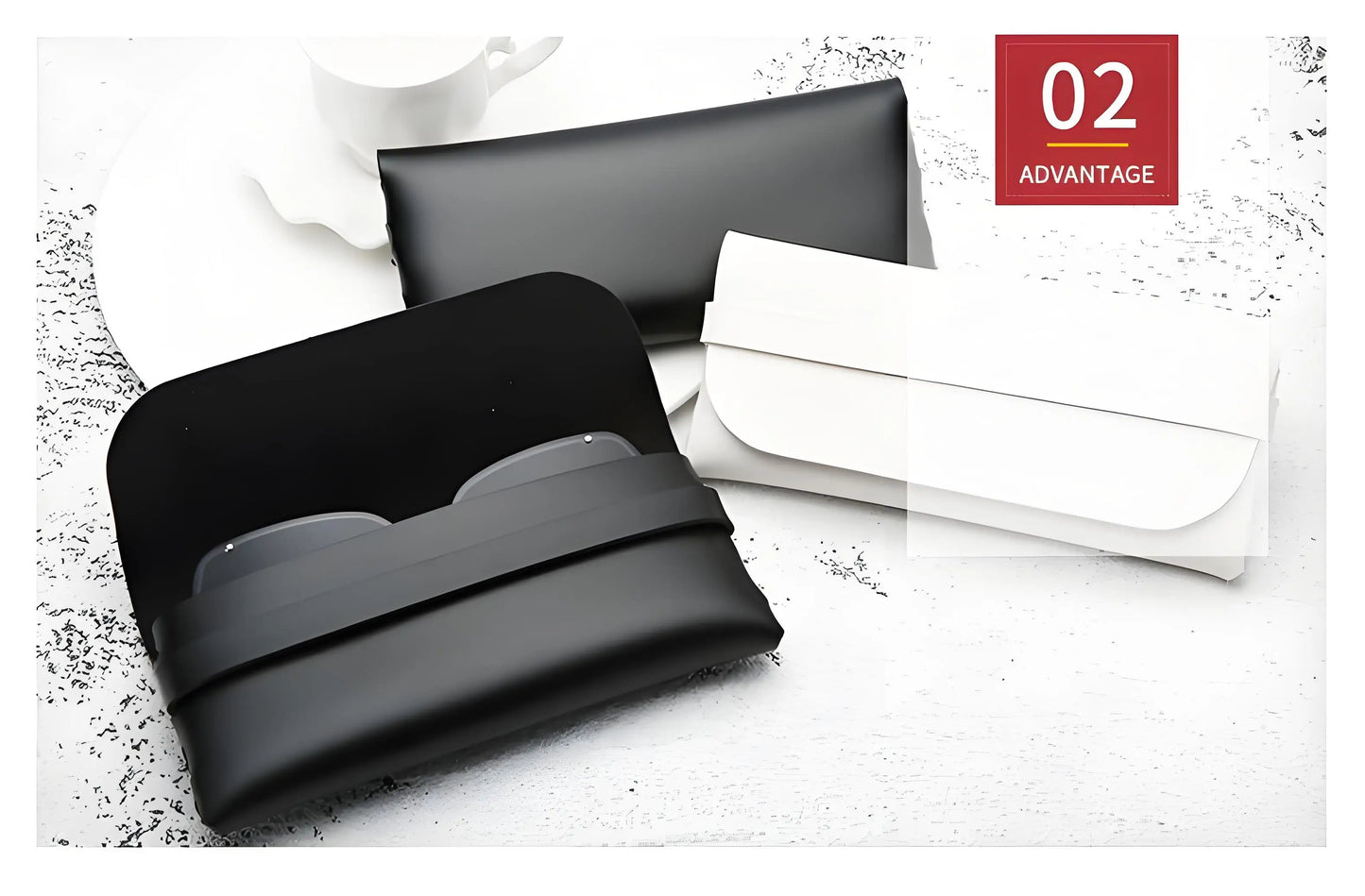Black and White Soft and Stylish Leather Glasses Cases - Glasses Protection Bags, Travel Accessories for Men and Women - Stylish