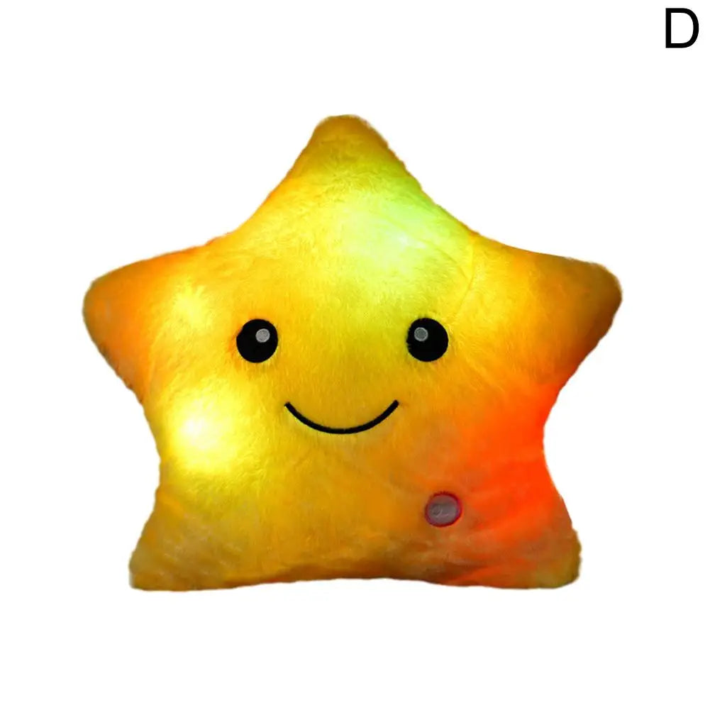 Luminous Star Pillow Stuffed Plush Glowing Colorful Stars Cushion Led Light Toys Gift Creative Toy For Kids (Exclude Battery)