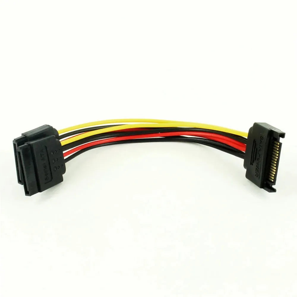 Coolcirc SATA Power Y Splitter Cable 15Pin SATA Male to Dual 15 Pin Female Power Cable Sata Extension Cord For HDD SSD Hard Disk