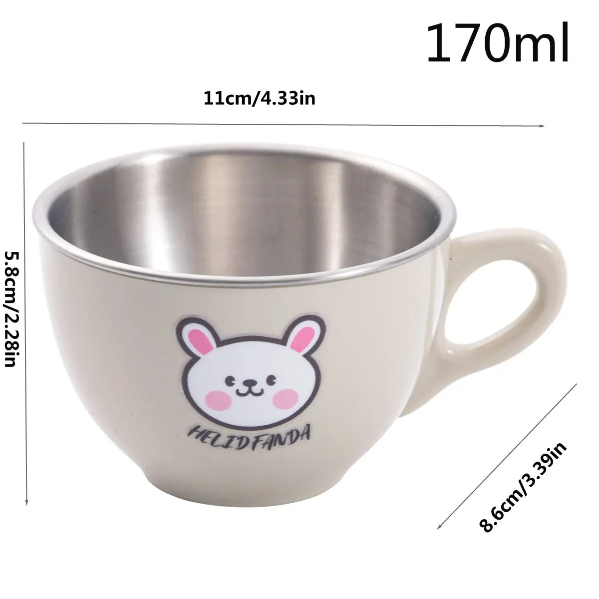 WORTHBUY New 304 Stainless Steel Water Cup Mug With Handle Cute Double Wall Milk Coffee Cup Anti Scalding Drinking Cup For Kids
