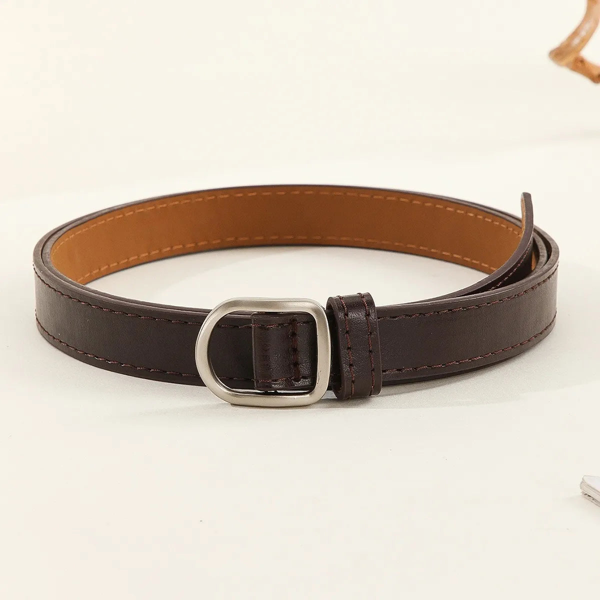 Lazy Belt Casual Simple Perforated Women'S Belt Paired With Jeans Men'S Belt Pu Leather Belt