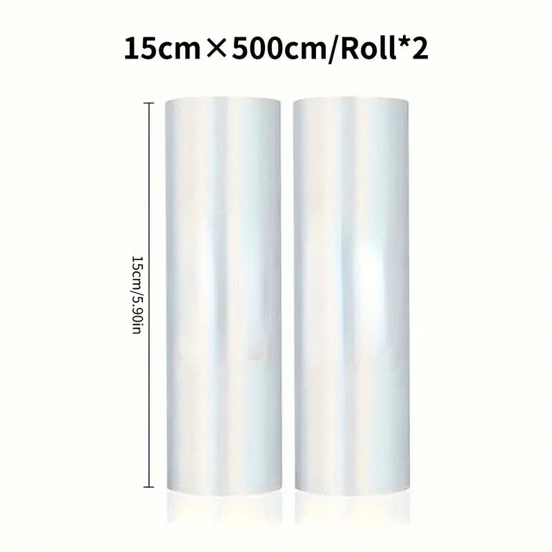 Two rolls of vacuum sealer bags for food preservers BPA-free, perfect for vacuum storage of household kitchen items