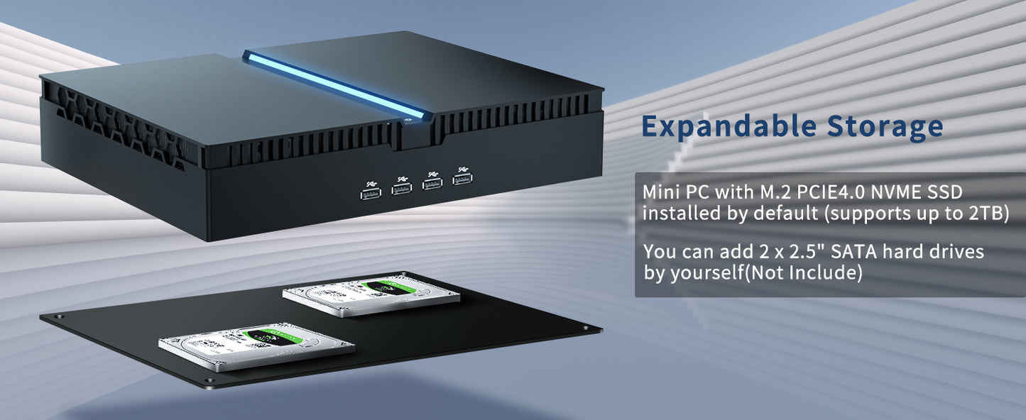 Mini Gaming PC 12th Gen Core I9 12900F RTX 3060  Graphics PCIE4.0 SSD Windows 11 WiFi6 Mini PC Desktop 8K 4-screen