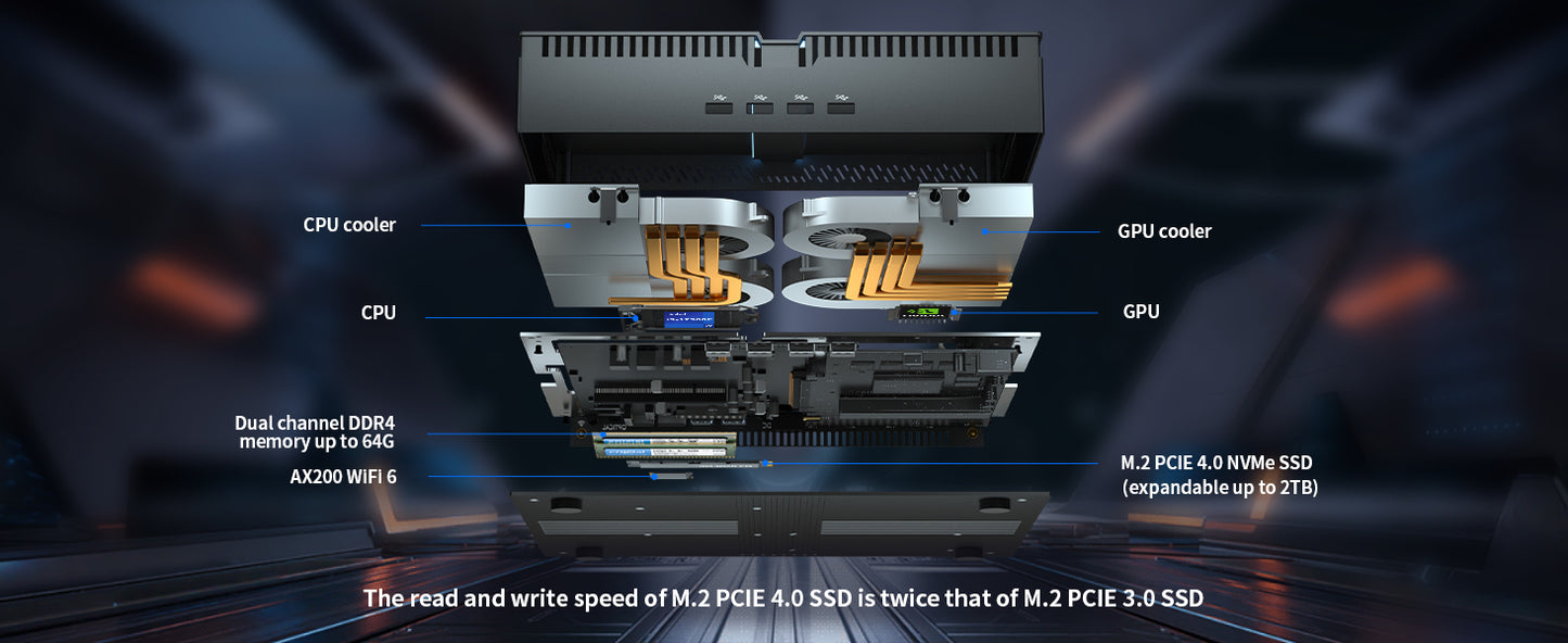 Mini Gaming PC 12th Gen Core I9 12900F RTX 3060  Graphics PCIE4.0 SSD Windows 11 WiFi6 Mini PC Desktop 8K 4-screen