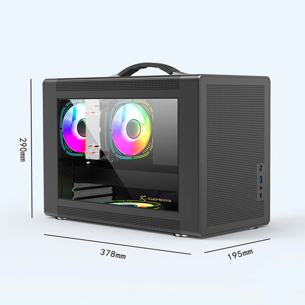 Power Train P60 M-ATX Portable Computer Case ITX Motherboard ATX/SFX Power Supply Support U3 Type-C Desktop MINI Small Chassis