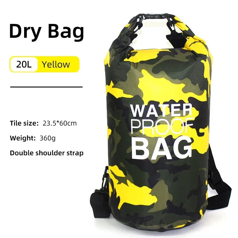 10L 20L Dry Bag Waterproof Storage Pack Pouch For Swimming Trekking Rafting Boating Kayaking Rafting Drybags Backpack XD117Y