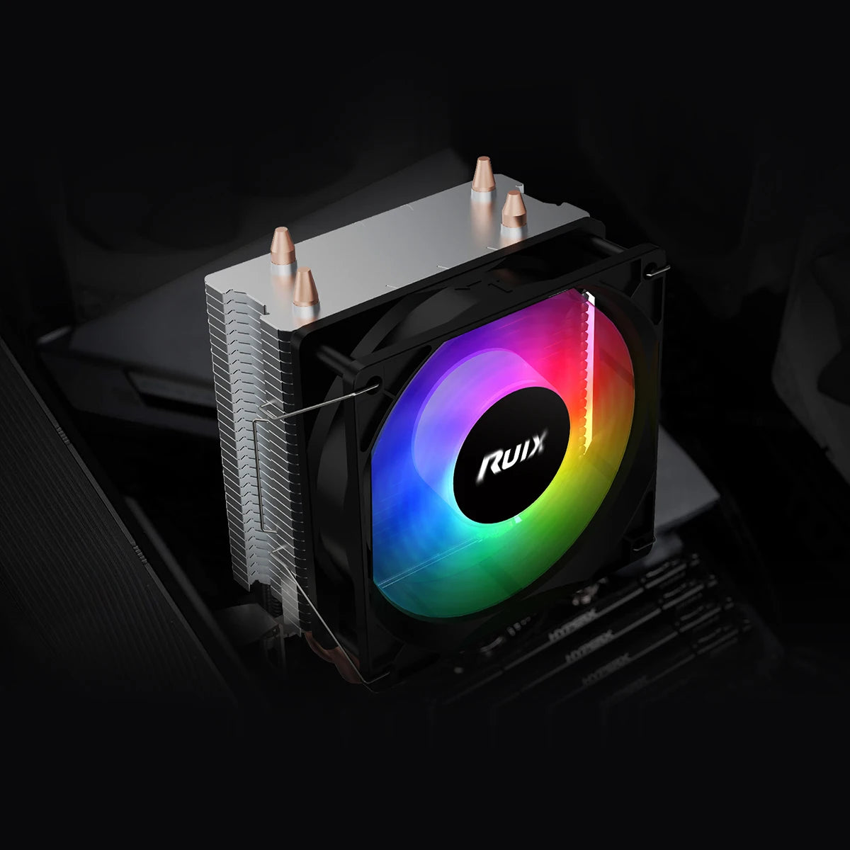 Ruix X2000 Air CPU Cooler 2 Heatpipes Radiator Cooling RainbowRGB 3PIN Fan Quiet Ventilador For Intel 115X 1200 1700 AM4 AM5 AMD