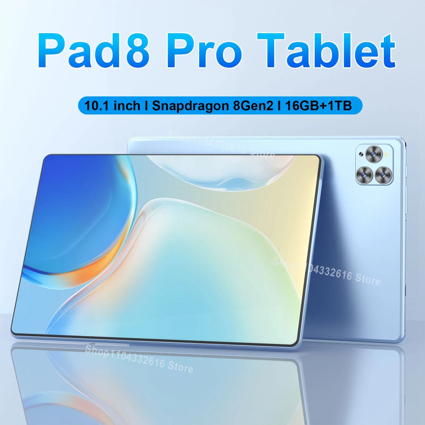 Globale Version 2025 10.1 inch Pad 8 Pro Tablet Android 12 10000mAh 16GB + 1TB Qualcomm Snapdragon 8 Gen2 10 Core Tablets PC