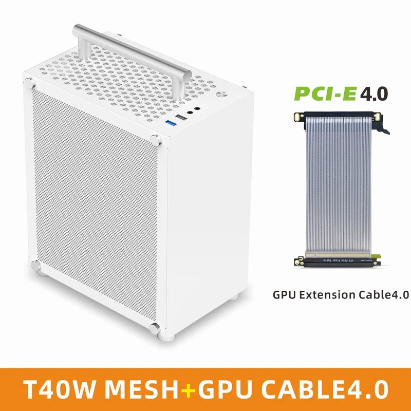 METALFISH T40 Mini ITX Black Case 7L Gaming Computer Chassis Compact transparent PC Support SFX PSU/70mm Cooler/206mm GPU