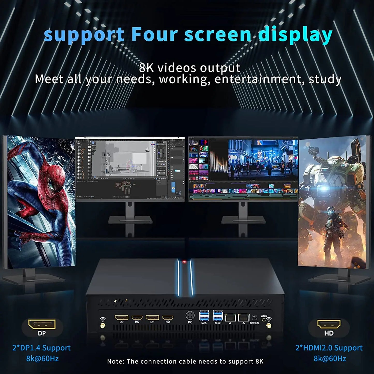 Mini Gaming PC 12th Gen Core I9 12900F RTX 3060  Graphics PCIE4.0 SSD Windows 11 WiFi6 Mini PC Desktop 8K 4-screen