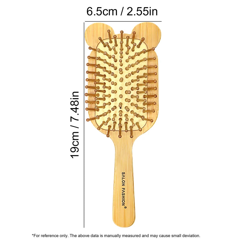 Bamboo Hair Brush Air Bag Wide Teeth Bamboo Combs Smooth Massage Scalp Brush Barber Comb Women Hairdressing Styling Hair Tools