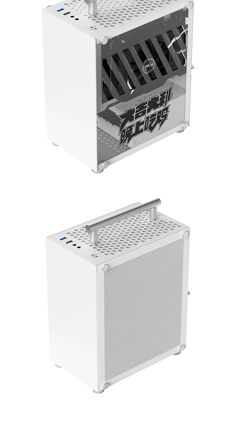 METALFISH T40 Mini ITX Black Case 7L Gaming Computer Chassis Compact transparent PC Support SFX PSU/70mm Cooler/206mm GPU