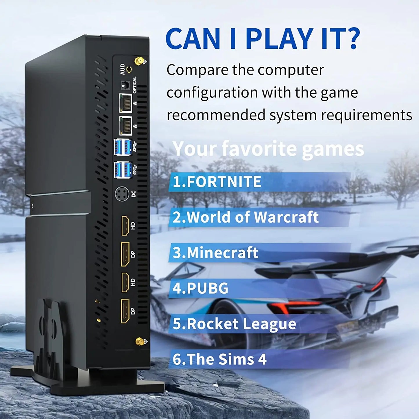 Mini Gaming PC 12th Gen Core I9 12900F RTX 3060  Graphics PCIE4.0 SSD Windows 11 WiFi6 Mini PC Desktop 8K 4-screen