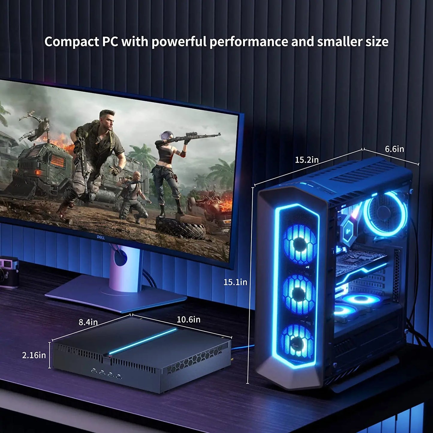 Mini Gaming PC 12th Gen Core I9 12900F RTX 3060  Graphics PCIE4.0 SSD Windows 11 WiFi6 Mini PC Desktop 8K 4-screen