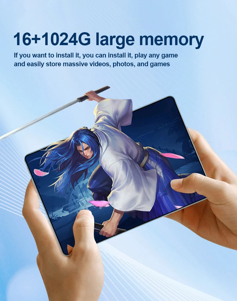 Globale Version 2025 10.1 inch Pad 8 Pro Tablet Android 12 10000mAh 16GB + 1TB Qualcomm Snapdragon 8 Gen2 10 Core Tablets PC