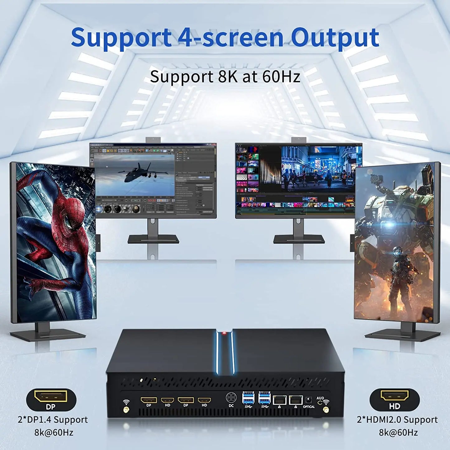 Mini Gaming PC 12th Gen Core I9 12900F RTX 3060  Graphics PCIE4.0 SSD Windows 11 WiFi6 Mini PC Desktop 8K 4-screen