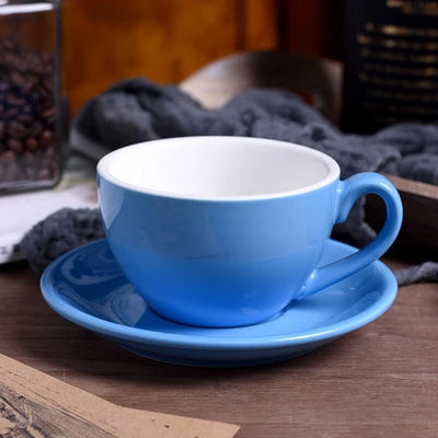 220ml High-Grade Ceramic Coffee Cups Coffee Cup Set Simple European Style Milk Mug Cappuccino Flower Cups Latte
