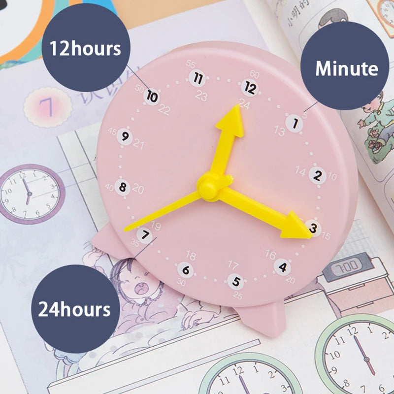 Children Kids Clock Model Toys Early Educational Cognitive Math Toy Montessori Teaching Aids Three-needle Linkage Detachable Toy