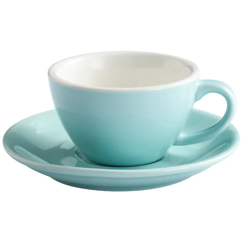 150ml Espresso Coffee Cup Sets High-grade Simple European Style Mug Thick Colored Glaze Ceramic Cappuccino Flower Cups Latte
