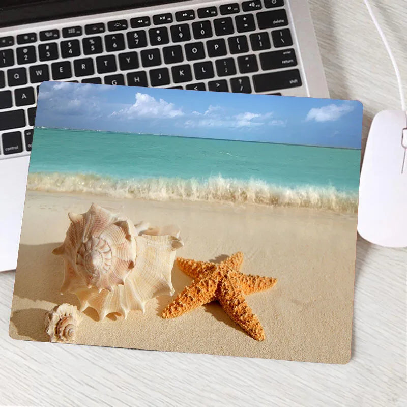 Beach Waves Palm Landscape New Computer Mouse Pad Lovely Gamer Natural Rubber Anti-slip Art Carpet Office Decoration MousePad