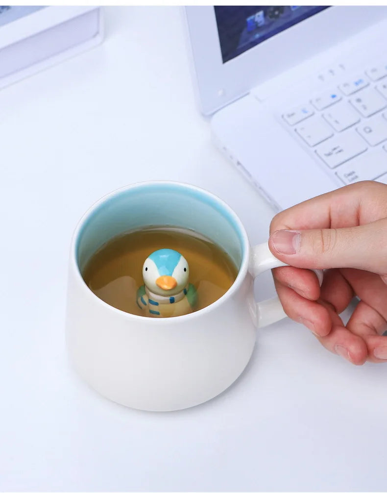 New Creative 3D Animal Ceramic Mug Mug Coffee Cup Cute Cartoon Christmas Mug Mug