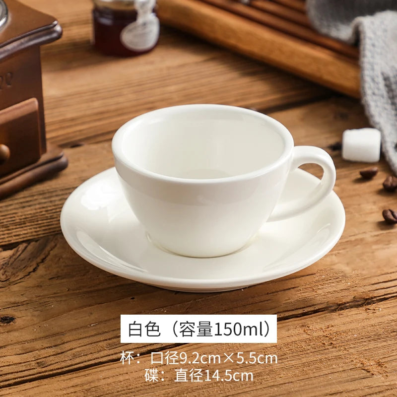 150ml Espresso Coffee Cup Sets High-grade Simple European Style Mug Thick Colored Glaze Ceramic Cappuccino Flower Cups Latte
