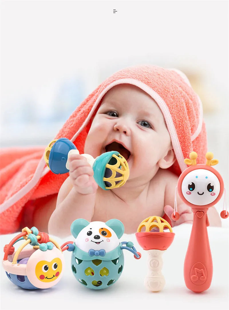 Baby Rattles Toys 0 12 Months Baby Games Teether Sensory Newborn Toy Educational Development Toys For Babies 1 2 Year Old