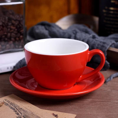 220ml High-Grade Ceramic Coffee Cups Coffee Cup Set Simple European Style Milk Mug Cappuccino Flower Cups Latte