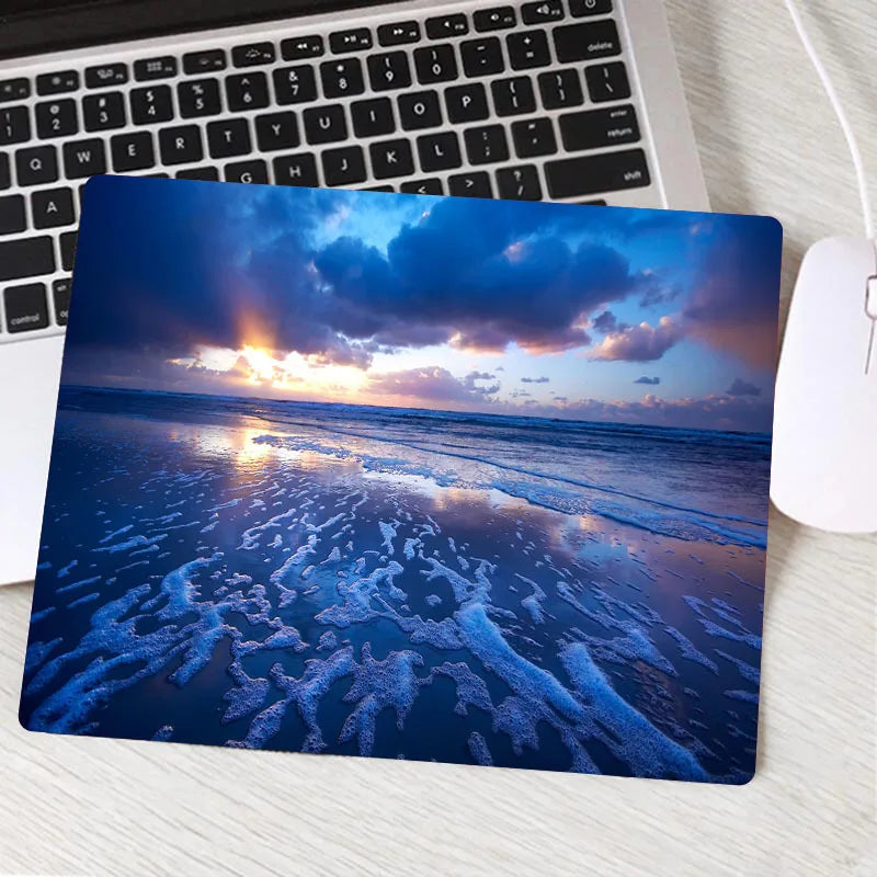 Beach Waves Palm Landscape New Computer Mouse Pad Lovely Gamer Natural Rubber Anti-slip Art Carpet Office Decoration MousePad