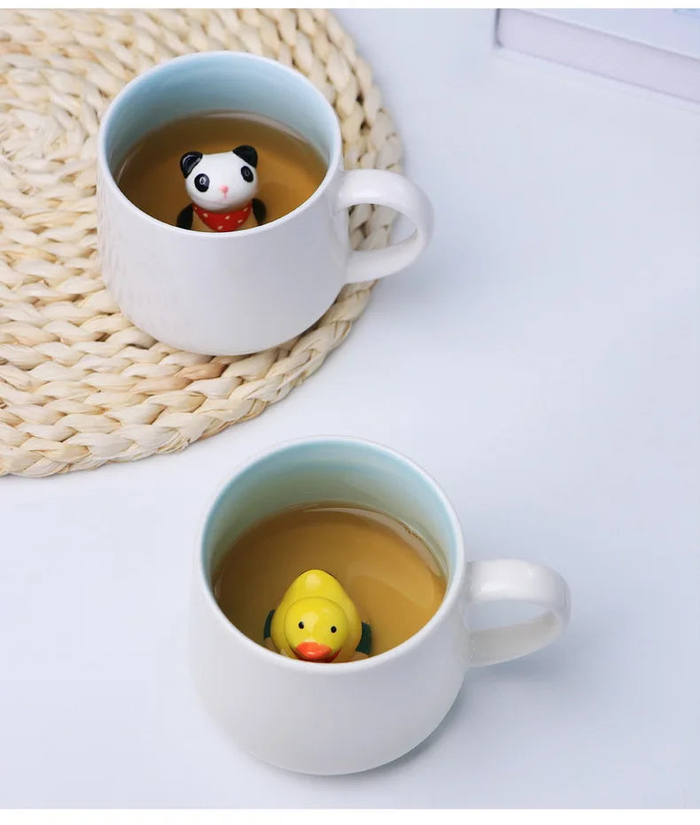 New Creative 3D Animal Ceramic Mug Mug Coffee Cup Cute Cartoon Christmas Mug Mug