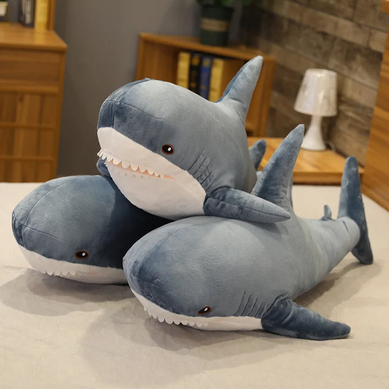 45/60/80cm Cute Shark Plush Toy Soft Stuffed Speelgoed Animal Reading Pillow for Birthday Gifts Cushion Doll Gift