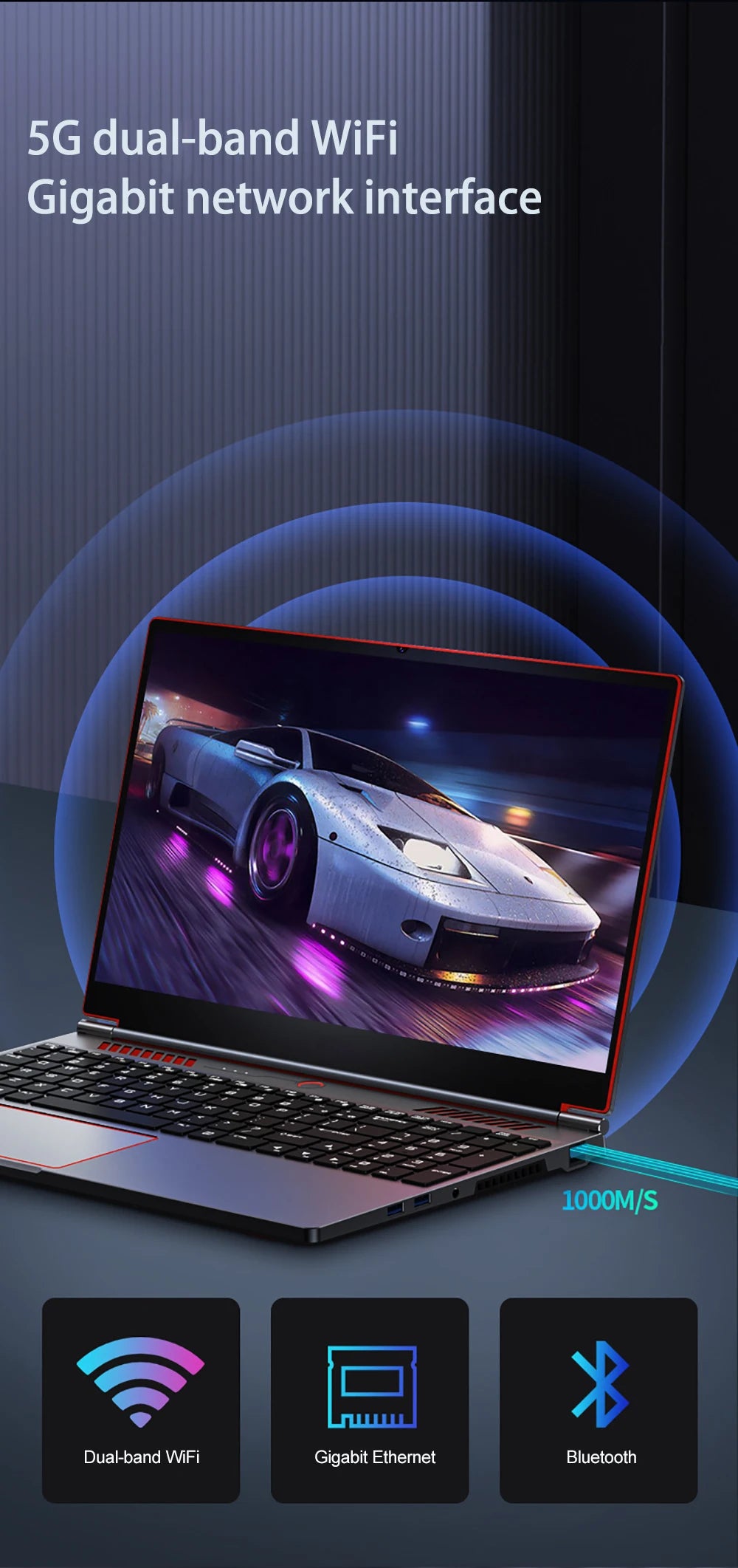 YSJMNPC Gaming Laptop Computer Intel Core i9-10885H i7 10870H GTX1650 4G 16.1 Inch IPS Screen RAM Max 64GB 2*DDR4 2*M.2 NVMe